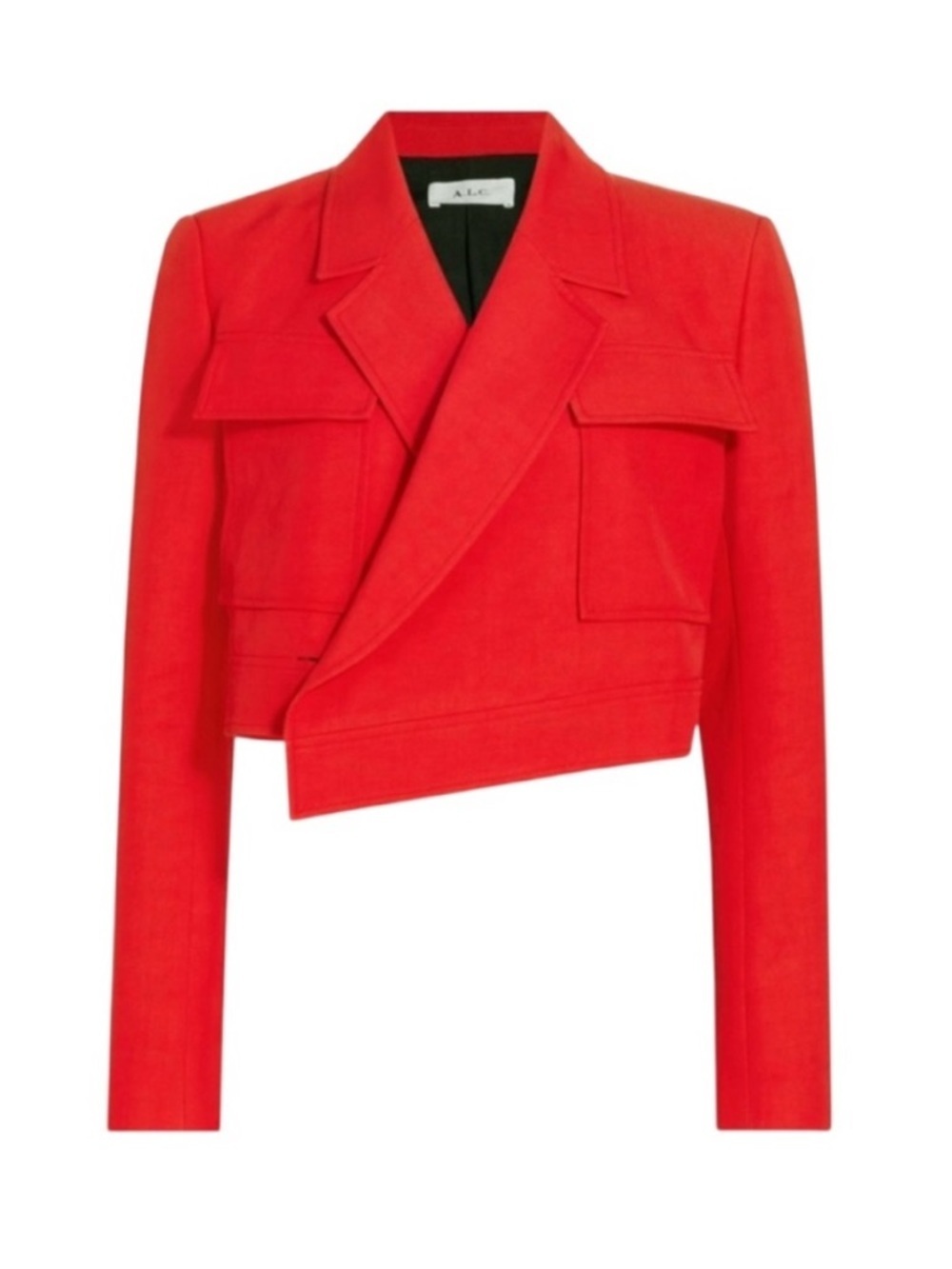 A.L.C. Reeve Cropped Blazer Jacket Patch Pocket Ruby Red Size 6 - Picture 5 of 16